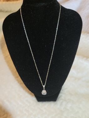 Sweetv Silver CZ Pendant Necklace